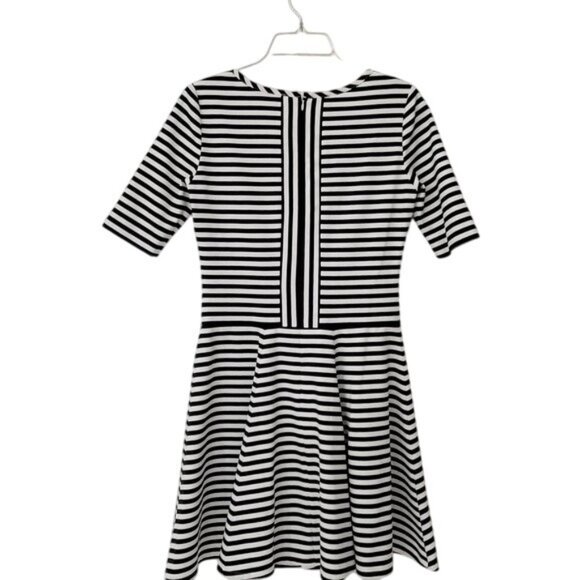 Eliza J Black and White Stripe Fit and Flare Mini Dress Size 4 - Picture 2 of 2